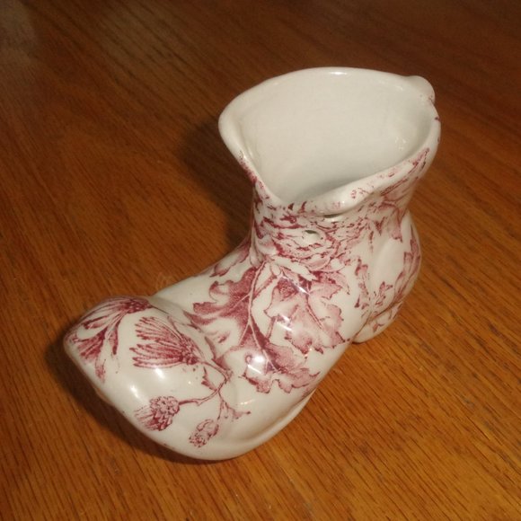 James Kent Old Foley hand engraved shoe slipper boot Chrysanthemum flowers - Picture 1 of 1